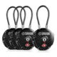 Savior Equipment 3 Digit Cable Lock, 4 Pack, Black, Small, LK-ROUND-BK-FOURPK