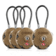 Savior Equipment 3 Digit Cable Lock, 4 Pack, Dark FDE, Small, LK-ROUND-TN-FOURPK