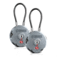 Savior Equipment 3 Digit Cable Lock, Pair, Gray, Small, LK-ROUND-GS-DUAL