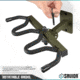 Savior Equipment 3-Slot Angle Adjustable Rafle Wall Rack, OD Green, 12in W x 3.5in H x 8.5in D, OD Green, Top: 12in W x 3.5in H x 8.5in D ; Bottom: 12.5in W, RK-WALL-ADX3-OG