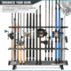 Savior Equipment Aluminum Fishing Rod Rack, 36 Slot, Gunmetal Gray, RK-FRODAL-36-GM