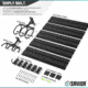 Savior Equipment Wall Rack System 5 Panel Kit w/Attachments, Black, 24x30.25x0.63in, WRS-HALF-A3P6-BK