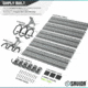 Savior Equipment Wall Rack System 5 Panel Kit w/Attachments, Gray, 24x30.25x0.63in, WRS-HALF-A3P6-GS