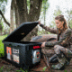 Scentcrusher Wheeled Ozone Odor Eliminating Hard Tote, Black/Red, 40 Gal., 59112-40T