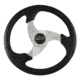 Schmitt &amp; Ongaro Marine Folletto 14.2" Black Poly Steering Wheel w/ Polished Spokes and Black Cap - Fits 3/4" Tapered Shaft Helm 44212