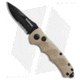 Schrade Mini Extreme Survival Automatic Folding Knife, 2.50in, Stainless Steel, Spear Point Blade, Aluminum Tan Handle, SC60MBRS, Black/Tan, 6.25in, BHQ-26178