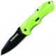 Schrade SCHA7 Mini MAGIC, Green Alum. Handle, BLK Plain, SCHA7SMGR