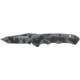 Mini Push Button Lock Folding Knife Tanto Blade, Black / Silver, Medium