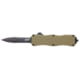 Schrade Uproar Tactical D/A OTF Folding Knives, 3.5in, D2 Steel, Dagger Serrated Blade, FDE Aluminum Handle, 1159305