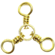 Sea Striker Interlock Snap Swivel Brass 3-Way Swivel Size 3 6 pack, SSTWS3-6
