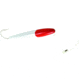 Sea Striker Rigged Cedar Plug 4&quot;, 8/0 Hook, 8 ft 100 Lb Mono Leader, Red Head/White Body, 491