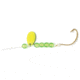 Sea Striker Snelled Hooks Gold Wide Gap, 12in Leader, Chartreuse Beads, Size 4, 4 per Pack, S409C-4