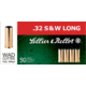Sellier &amp; Bellot 32 S&amp;W Long 100 Grain Wadcutter Brass Cased Pistol Ammo, 50 Rounds, SB32SWLB