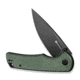 SENCUT Praktisk Thumb Stud &amp; Flipper Knife Green Canvas Micarta Handle