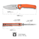 SENCUT Glenspar Thumb Stud &amp; Crossbar Lock Knife Orange G10 Handle 3.45inch Satin Finished 9cr18mov Blade