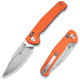 SENCUT Glenspar Thumb Stud &amp; Crossbar Lock Knife Orange G10 Handle 3.45inch Satin Finished 9cr18mov Blade