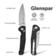 SENCUT Glenspar Thumb Stud &amp; Crossbar Lock Knife Black Shredded G10 Handle 3.45inch Stonewashed 9cr18mov Blade