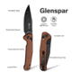 SENCUT Glenspar Thumb Stud &amp; Crossbar Lock Knife Brown Canvas Micarta Handle 3.45inch Black 9cr18mov Blade