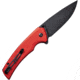 SENCUT Serene Red Folding Knife, 4.5in Closed, 3.5in Black Stonewash D2 Tool Steel Blade, Red Aluminum Handle, Nylon Case, S21022B-2