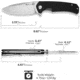 SENCUT Skarnax Flipper/thumb Stud Folding Knife 3.79inch Satin 9cr18mov Drop Point Plain Edge Blade, Black G10 Handle - S24025-1