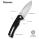 SENCUT Skarnax Flipper/thumb Stud Folding Knife 3.79inch Satin 9cr18mov Drop Point Plain Edge Blade, Black G10 Handle - S24025-1
