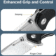 SENCUT Skarnax Flipper/thumb Stud Folding Knife 3.79inch Satin 9cr18mov Drop Point Plain Edge Blade, Black G10 Handle - S24025-1