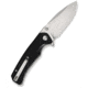 SENCUT Skarnax Flipper/thumb Stud Folding Knife 3.79inch Satin 9cr18mov Drop Point Plain Edge Blade, Black G10 Handle - S24025-1