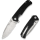 SENCUT Skarnax Flipper/thumb Stud Folding Knife 3.79inch Satin 9cr18mov Drop Point Plain Edge Blade, Black G10 Handle - S24025-1