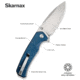 SENCUT Skarnax Flipper/thumb Stud Folding Knife 3.79inch Satin 9cr18mov Drop Point Plain Edge Blade, Blue Canvas Micarta Handle - S24025-3