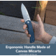 SENCUT Skarnax Flipper/thumb Stud Folding Knife 3.79inch Satin 9cr18mov Drop Point Plain Edge Blade, Blue Canvas Micarta Handle - S24025-3
