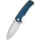 SENCUT Skarnax Flipper/thumb Stud Folding Knife 3.79inch Satin 9cr18mov Drop Point Plain Edge Blade, Blue Canvas Micarta Handle - S24025-3