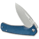 SENCUT Skarnax Flipper/thumb Stud Folding Knife 3.79inch Satin 9cr18mov Drop Point Plain Edge Blade, Blue Canvas Micarta Handle - S24025-3