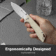 SENCUT Stratex Flipper &amp; Thumb Stud Knife Ivory G10 Handle 3.17inch Satin Finished 9cr18mov Blade