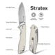 SENCUT Stratex Flipper &amp; Thumb Stud Knife Ivory G10 Handle 3.17inch Satin Finished 9cr18mov Blade