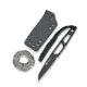 TEXO Fixed Blade Neck Knife 1.97&quot; Black 9Cr18MoV Reverse Tanto Plain Edge Blade, Skeletonized Handle &amp; Kydex Sheath