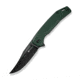 Vornix Flipper Knife Teal Green G10 Handle (3.65" Black 9Cr18MoV Blade)