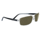 Serengeti Trapani Sunglasses - Satin Black/Gray Stripe Frame, 555nm Polarized Lenses 7597