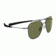 Serengeti Aerial Sunglasses, Shiny Hematite Frame, Polarized 555nm Lens, 7978