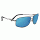 Serengeti Sassari , Polarized 555nm Blue, Rectangle, Unisex, Shiny Gunmetal, Large 8596