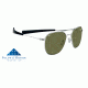 Serengeti Sortie Sunglasses, Pilot Shiny Silver Frame, 555nm Lens 7844FOH