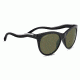 Serengeti Valentina, Polarized 555nm, Round/Cat-Eye, Female, Shiny Black/Shiny Silver, Medium 8571