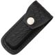 Sheath Folding Knife Sheath, Black leather w/embossed basketweave,3.5-4in closed SH1143