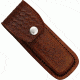 Sheath Leather Folding Knife Belt Sheath for 4.5in-5.25in Knife, Dark brown embossed basketweave SH1093