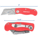 Sheffield Lock Back Utility Folding Knife, 3.5in, Red, 12614
