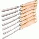 Shop Fox 7 Pc. Gouge Chisel Set, Chrome Vanadium Steel, Ash Handles, 10.75in. to 12in. Long Overall D3780