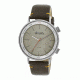 Simplify The 3300 World Time Zone Leather Strap Watch, Dark Brown/Silver, Standard SIM3304