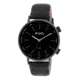 Simplify The 3300 World Time Zone Leather Strap Watch, Black/Black, Standard SIM3306