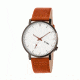 Simplify The 3600 Leather Strap Watch, Orange/Silver, Standard SIM3603