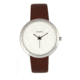 Simplify The 6000 Leather-Band Watch, Silver/Brown, SIM6001
