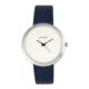 Simplify The 6000 Leather-Band Watch, Silver/Blue, SIM6002